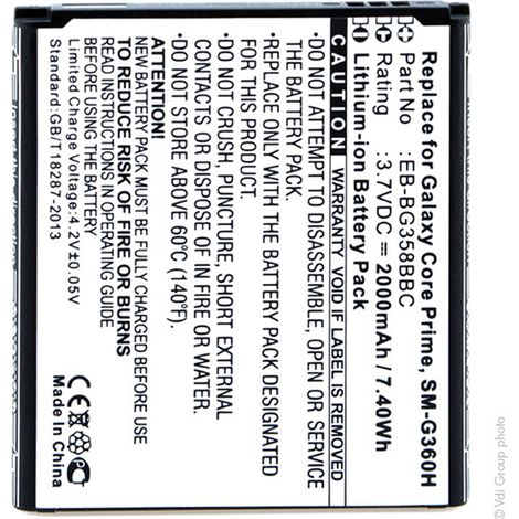 NX - Batterie téléphone, smartphone, GSM pour Samsung 3.7V 2000mAh - EB-BG358BBCEB-BG35