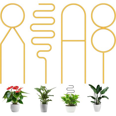 Lot de 4 treillis de jardin pour plantes grimpantes, support en métal pour plantes grimpantes, piquets de support pour fleurs (1/5)