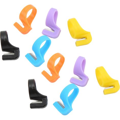 10 pièces Couteaux à Découper Anneaux Automatiques, Design Ergonomique, Sécurité Maximale, Matière Plastique Durable, Multi-Couleurs pour Découpe Précise (1/5)