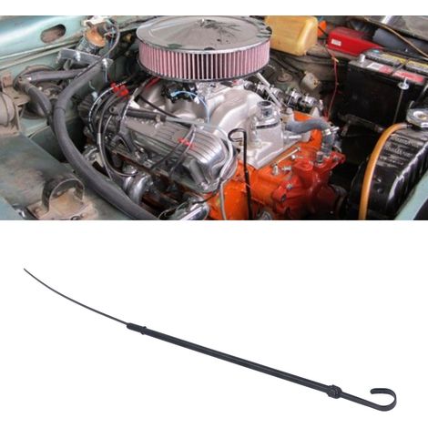 Tube de Jauge d'Huile 12 pouces Acier Inoxydable, Outil de Niveau d'Huile pour Moteurs Chrysler 318 340 360, Remplacement Noir