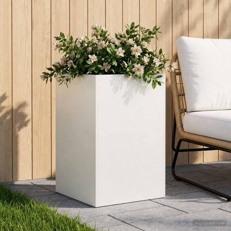 vidaXL Macetero de Jardín Blanco 40 x 40 x 75 cm (1/5)