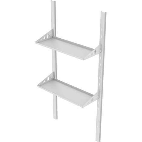 Jeu de 2 étagères en acier galvanisé pour armoire de jardin - L64 x P25 x H140 cm - NORISA (1/2)