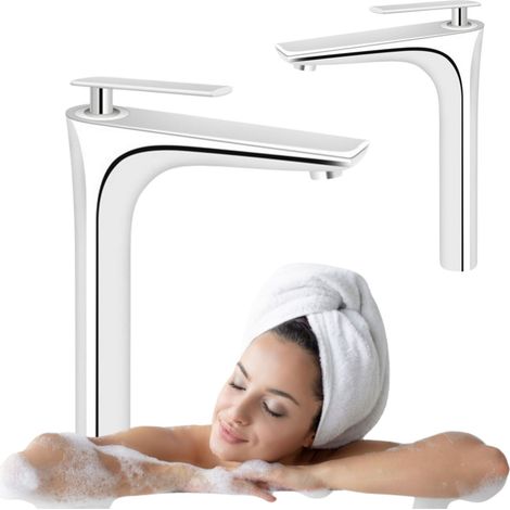Grifo lavabo caño alto monomando, Cromo (1/5)