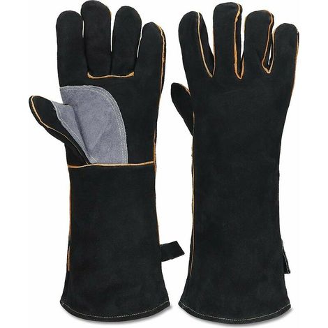 Nazalus-Hot Sale-Extrem feuer- und hitzebeständige Handschuhe, Leder mit Kevlar-Nähten, perfekt für Kamin, Herd, Ofen, Grill, Schweißen, BBQ, MIG, Topfgestell, Tierbehandlung
