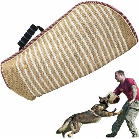 GABRIELLE Funda protectora para tractor, funda para brazos de perro, funda de yute duradera para entrenamiento de pitbull, pastor alemán y mastín. (1/4)