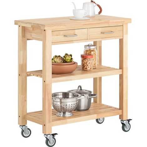 Carrito de server, Estantería de cocina, Carro de cocina,naturaleza 80 x 40 x 90cm FKW24-N SoBuy ES (1/5)