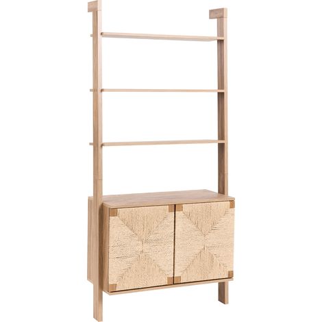 Estantería de aglomerado con frente de cuerda de papel estanterías estilo boho marrón claro Bondi (1/5)