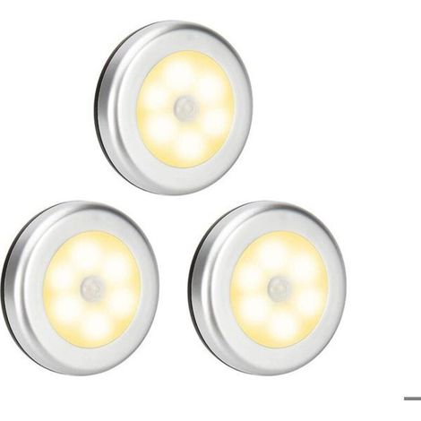 Set mit 3 Bewegungsmelderleuchten, batteriebetriebenes LED-Nachtlicht, selbstklebende Schrankleuchte, Treppenhausleuchte (1/5)