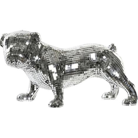 DKD Home Decor Statue Bulldog Anglais Argenté 45.5cm (1/3)
