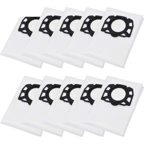 10 pcs Sac aspirateur Kärcher WD4 WD5 WD6 WD4 Premium WD5 Premium Sac Kärcher MV4, MV5 et MV6 Sacs filtrants de poussière (1/5)