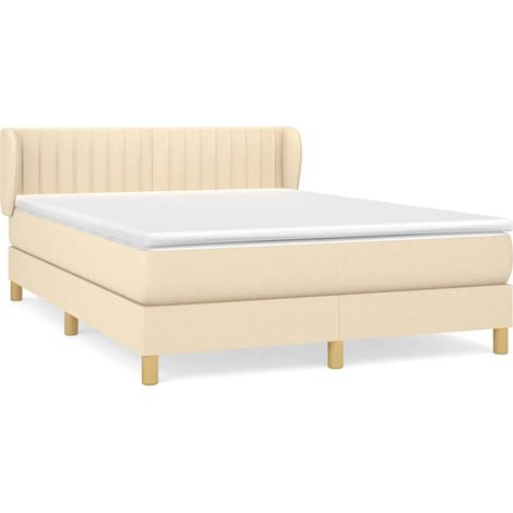 Maison Exclusive - Giroletto a Molle con Materasso Crema 140x200 cm in Tessuto (1/5)