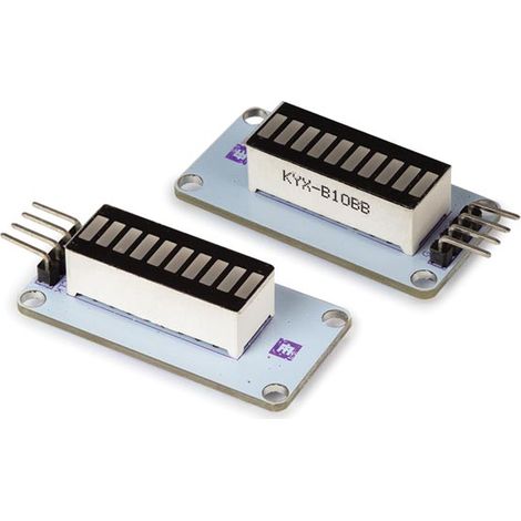 Whadda Módulo de pantalla de barra LED, 10 segmentos, 2 piezas, compatible con Arduino®, para el estado de la batería y el nivel de líquido (1/3)