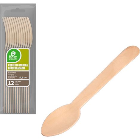 Confezione da 12 cucchiaini da dessert/caffè in legno 13,8 cm Migliori prodotti Verde