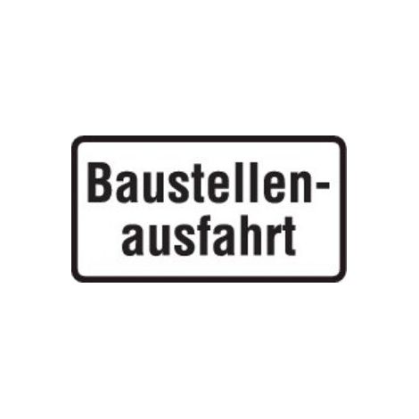 Zusatzschild 1007-33, 330x600 mm, Baustellenausfahrt, RAL-Gütezeichen Folie RA2