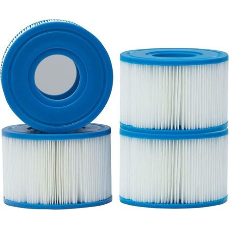 Lot de 4 cartouches filtrantes compatibles avec filtres jacuzzi Intex modèle S1 – remplaçant haute performance pour systèmes de filtration à cartouche (1/4)