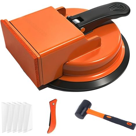 Juego de herramientas para reparar juntas en suelos compuestos, kit de 8 piezas: incluye ventosa resistente, espátula para calafateo y mazo de goma. (1/5)