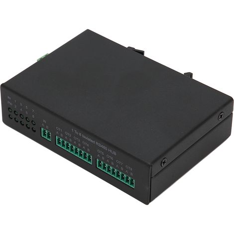RS232-, RS485- und RS422-Seriell-zu-Glasfaser-Konverter, bidirektionales 8-Port-Lichtwellenleitermodem, unterstützt 128 Geräte, serieller Geräteserver, EU-Stecker (1/5)