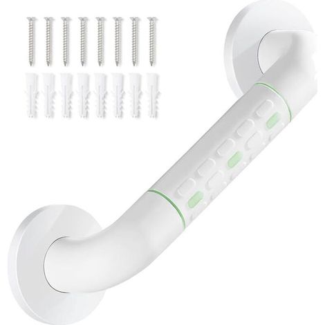Barre D'appui WC, Barres D'appui de Salle de Bain avec Antidérapante, Poignée de Acier Inox, de Maintien Douche avec Cercles lumineux-avec Bride de Recouvrement,30 CM modunful (1/5)