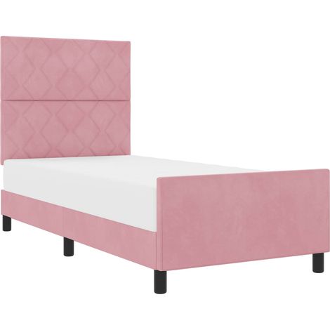 Maison Exclusive - Letto a molle con testiera Rosa 90 x 190 cm Velluto (1/5)