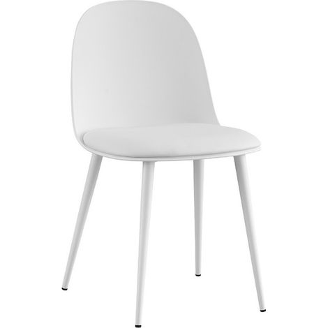 Stuhl ''JASMON'' Weißes PU-Kissen, Maße H81 x L51 x T44, ideal für Ihre Küche oder Esszimmer