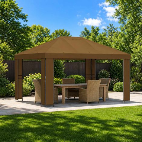 Teenpull – Pavillon 4 x 3 m Taupe Polyester und Stahl 190 gsm (1/5)