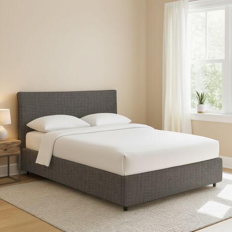 Letto Piazza e Mezza Oldham, Sfoderabile, Contenitore Made in Italy, Grigio Tortora (1/5)