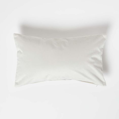 HOMESCAPES Cream Velvet Cushion, Bolster 30 x 50 cm