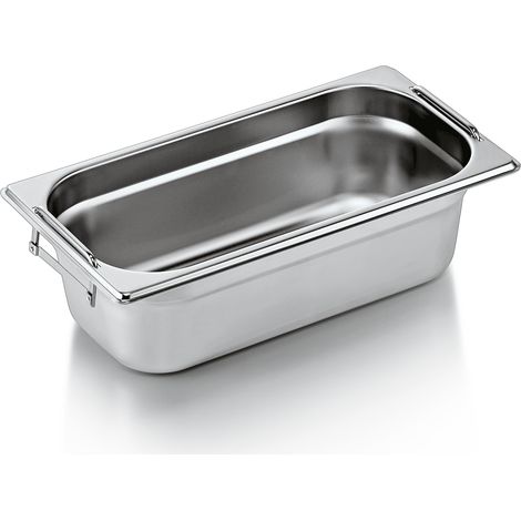 Bac inox GN 1/3 H 100 mm 4 ltr poignées rabattables GN CORE - Was Germany