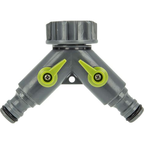 Hydro-Fit 3-Wege Verteiler mit Steckverbinder PVC-U Grau/Grün (1/5)