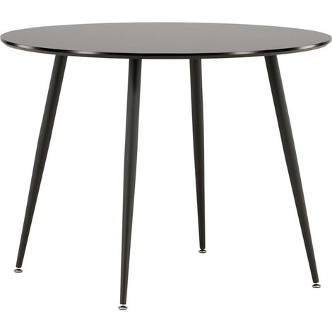 Table à Manger Ronde "Plaza" 100cm Noir (1/5)