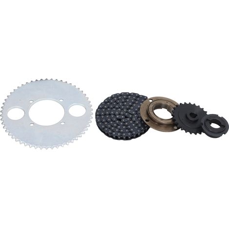 Kit chaîne et pignon 54 dents (4 trous), pignon 25 dents, chaîne 116 maillons, connecteur de volant moteur pour accessoires de vélo (1/5)