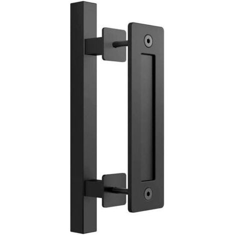 Poignée de Porte Coulissante, Poignée Porte Grange, Poignée de Traction de Porte, Tirez la Poignée pour Le Garage, avec Accessoires de Montage, pour Portes de Grange et Diverses Portes (Carré) (1/5)