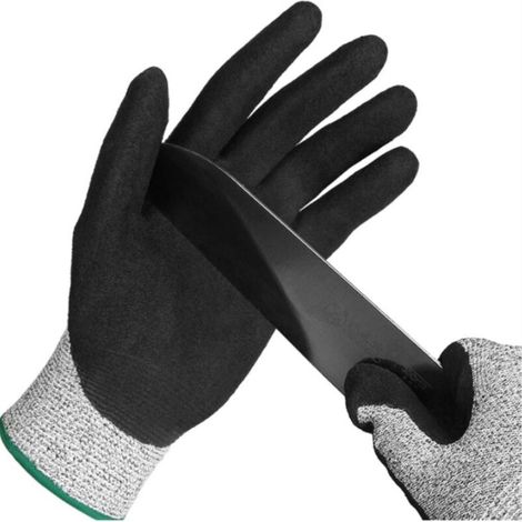Gants de travail professionnels résistants aux coupures pour hommes et femmes avec une prise ferme et des paumes imperméables — Embouts pour écran tactile et pouce renforcé — Idéal pour couper, tranch