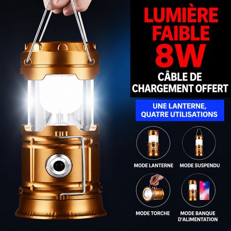 Lampe LED d’urgence solaire rechargeable bleue standard 4000 double éclairage 12 m² 4000 12 bleu 1 kg – Livraison gratuite