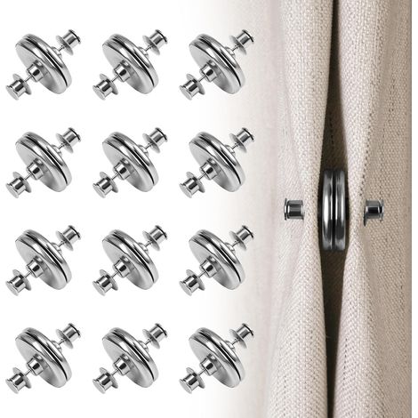 Attache magnetique pour rideaux pour eviter les fuites de lumiere bouton metallique de fermeture pratique et discret