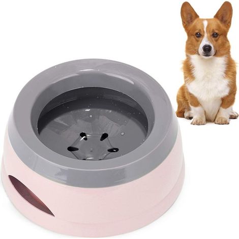 Bol d'eau de voyage pour chien, bol d'eau pour chien de 750 ml, fontaine d'eau anti-goutte pour chien, bol anti-déversement pour chat, distributeur de bol de voyage portable amovible en plastique, ros (1/5)