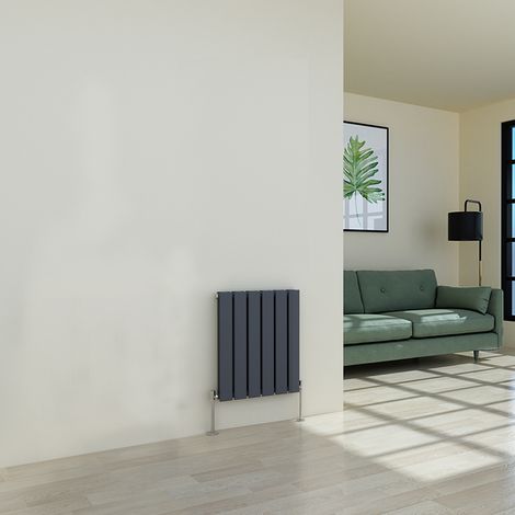 Warmehaus Flat Radiator Anthracite Horizontal Double 600x408mm