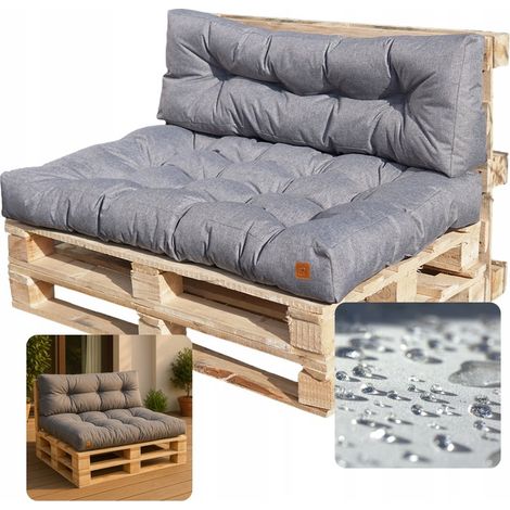 Juego de cojines de jardín para palets europeos, muebles acolchados, impermeables, 120x80 (1/5)