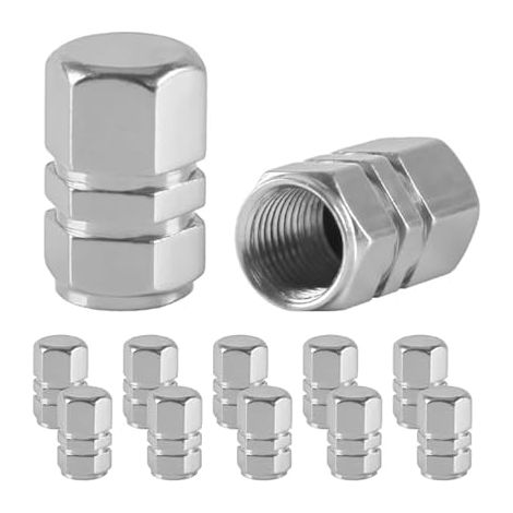 12 Bouchon Valve Pneu Voiture de Pneu en Aluminium pour Voiture, Moto, Vélo, SUV et Camion, Bouchon de Valve Voiture Universels, Résistants à la Corrosion, Design Moderne et Installation Facile (1/5)