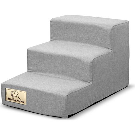 Escalier pour chien 3 marches – Antidérapant – Dimensions 45x30x30 cm – Tissu éco-lin premium – Poids 220gr/m2