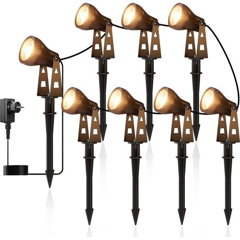 IP68 Spot LED Extérieur 26M, 8-en-1 Spot LED Exterieur 400LM 36V Sécurisé, Spot Jardin et Patio, Lampe Extérieur, Projecteur 3100K Pour le Jardin Extérieur, Le Patio, Les Arbres et La Pelouse (1/5)