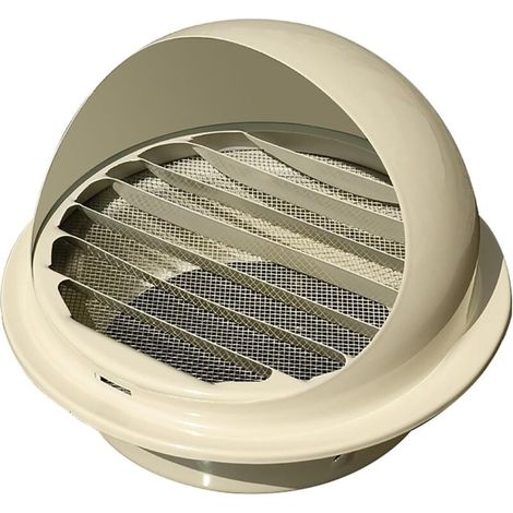Grille de ventilation en acier inoxydable, grille dôme avec moustiquaire, pour ouverture de diamètre 110 mm, beige (1/4)