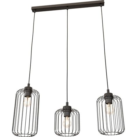 Suspension industrielle noire ovale 3xE27 Vander Emibig (1/5)