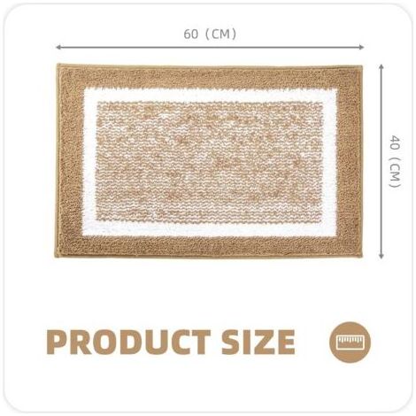 Weiche Mikrofaser-Badematte 40 x 60 cm, rutschfest, maschinenwaschbar, saugfähige Duschmatte, strapazierfähige Bodenmatte (braun) (1/5)