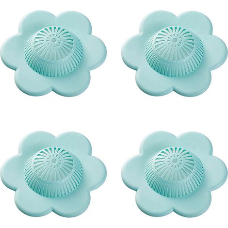 Couvercles de bonde de douche et de baignoire en silicone avec ventouses pour attrape-cheveux (vert) (1/5)