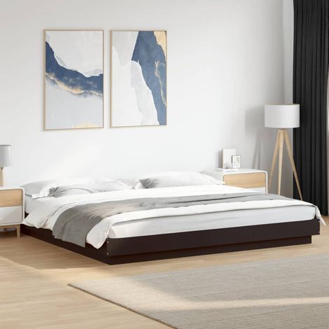 Bed Frame with LED Lights without Mattress Black 200x200cm vidaXL (1/5)