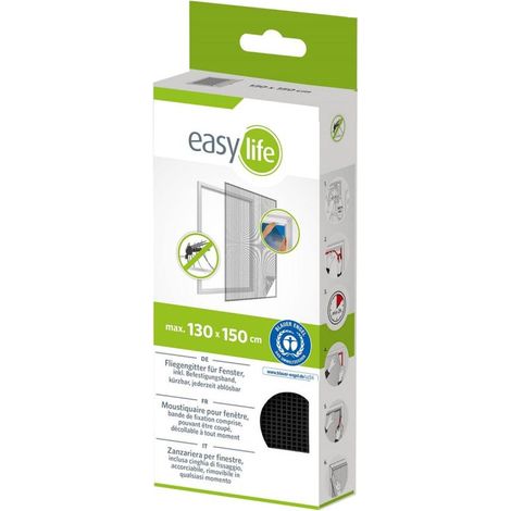 Zanzariera easy life antracite 130x150 cm poliestere