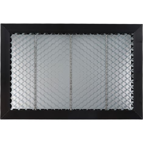Ortviai Plateau de découpe laser en nid d’abeille 300 x 200 x 22 mm en fer noir, usiné CNC
