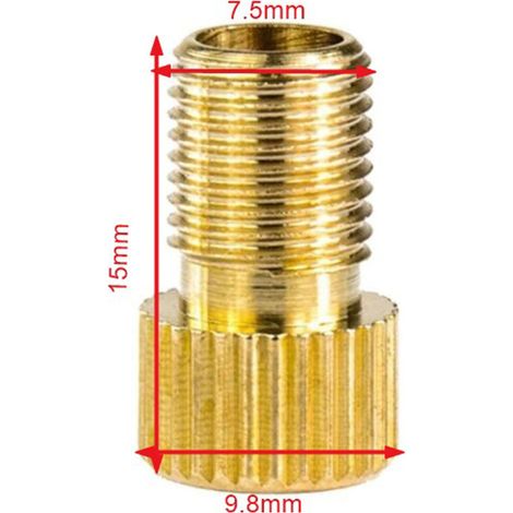 18 pièces Adaptateurs de valve Presta en laiton pour convertir les valves Presta en valves Schrader et gonfler les pneus à l'aide d'une pompe à vélo standard ou d'un compresseur d'air (1/2)