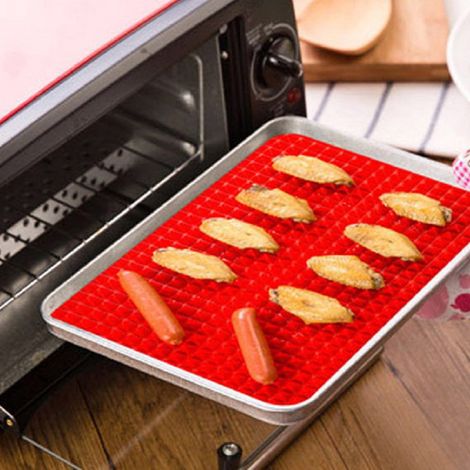 Tapis De Cuisson En Silicone - Forme Pyramidale Surélevée - Résistant À La Chaleur Jusqu'à 230 °C - Antiadhésif - Lave-vaisselle Et Micro-ondes - 39 X 27 Cm - 1 Pièce (1/5)